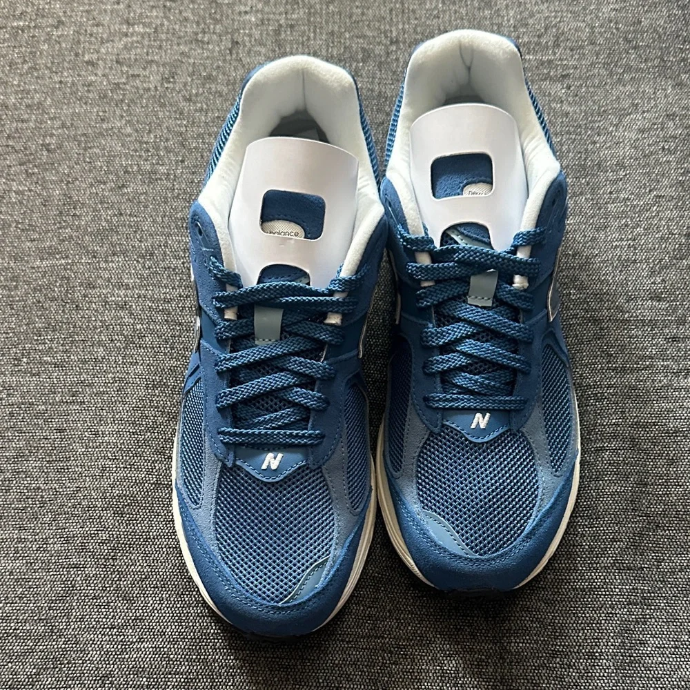 New Balance Men's 2002R Sneaker in Light Blue and White - Picture 2 of 6